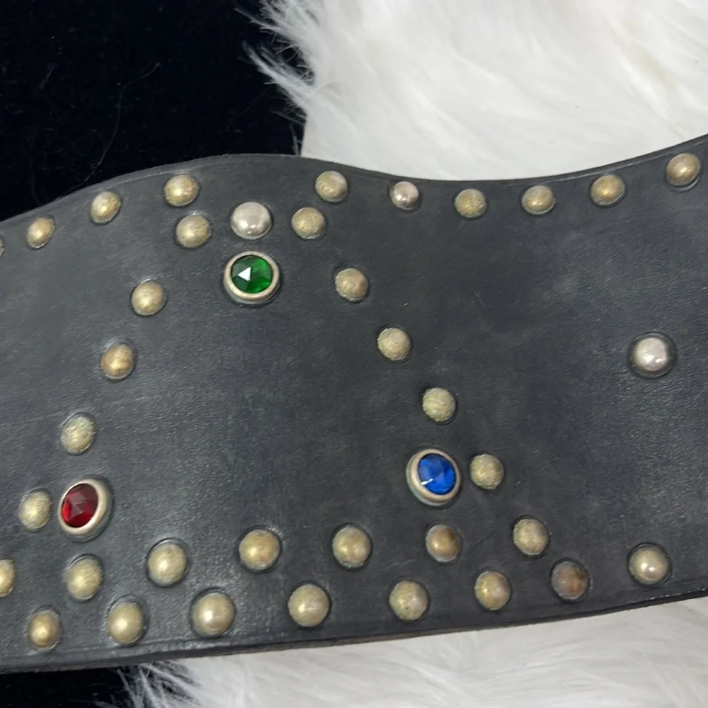 Vintage Ralph Lauren Kidney Leather Studded Corset Belt Women’s Small Black - Picture 12 of 15